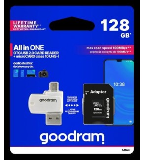 GoodRAM microSD 128GB class 10 + adpter + card reader - blister - M1A4-1280R12