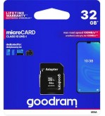GoodRAM microSD 32GB class 10 UHS I + adapter - retail blister - M1AA-0320R12