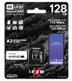GoodRAM microSD IRDM 128GB UHS I U3 A2 + adapter - IR-M2AA-1280R12