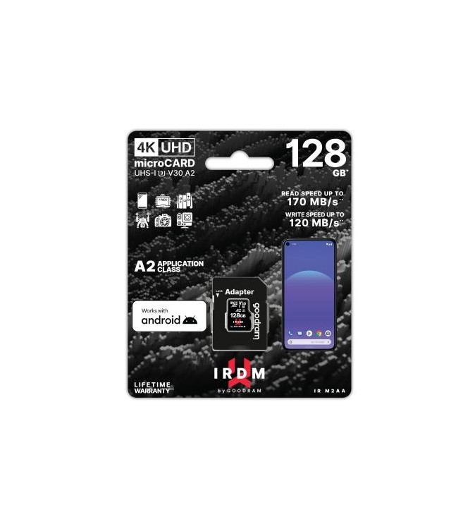 GoodRAM microSD IRDM 128GB UHS I U3 A2 + adapter - IR-M2AA-1280R12