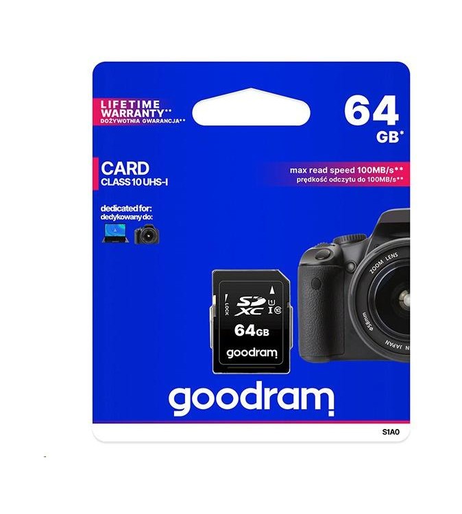 GoodRAM Scheda SD 64GB SDXC GoodRAM - retail blister - S1A0-0640R12