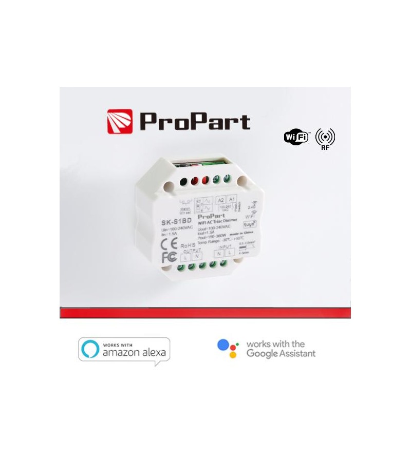 Modulo Smart Dimmer 220V AC Triac 1CHx1.5A Wi-Fi+RF 2.4G