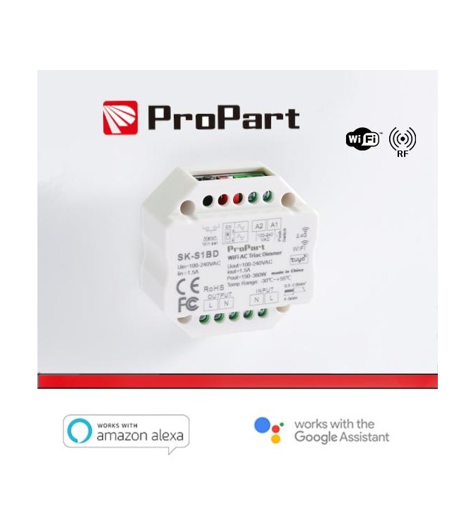 Modulo Smart Dimmer 220V AC Triac 1CHx1.5A Wi-Fi+RF 2.4G