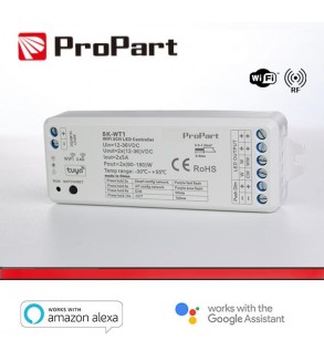Ricevitore DIM +pulsante 12/36V DC,2CH*5A, Wi-Fi+RF 2.4G CCT