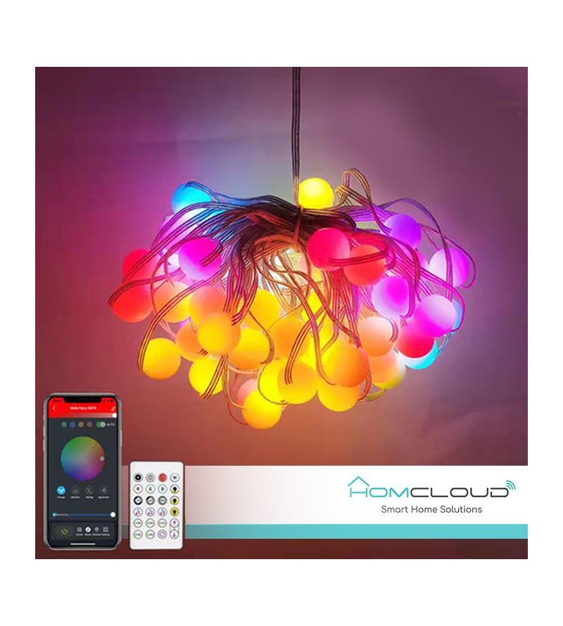 Catena 66 Sfere luminose Smart RGB-IC Wi-Fi + Bluetooth 10M IP65
