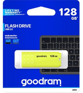 GoodRAM Pendrive 128GB UME2 yellow USB 2.0 - retail blister - UME2-1280Y0R11