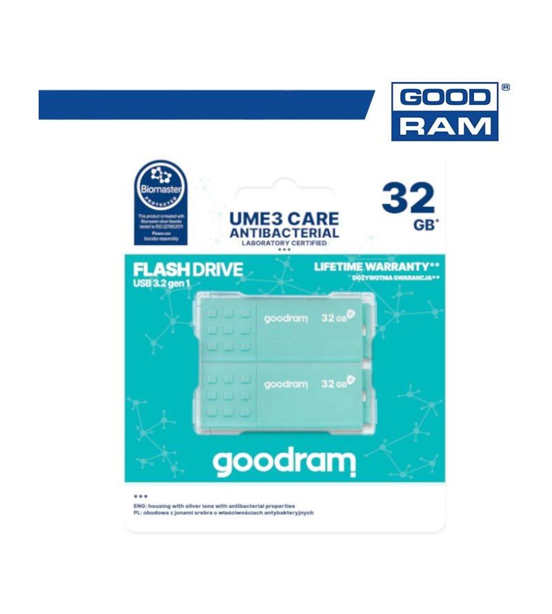 GoodRAM Pendrive 32GB UME3 - ANTIBATTERICA - USB3.0 - 2-pack - UME3-0320CRR11-2P