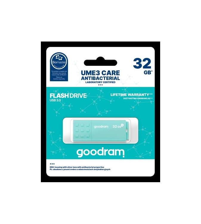 GoodRAM Pendrive 32GB UME3 CARE - ANTIBATTERICA - USB 3.0 - UME3-0320CRR11