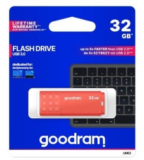 GoodRAM Pendrive 32GB UME3 orange USB 3.0 - retail blister - UME3-0320O0R11