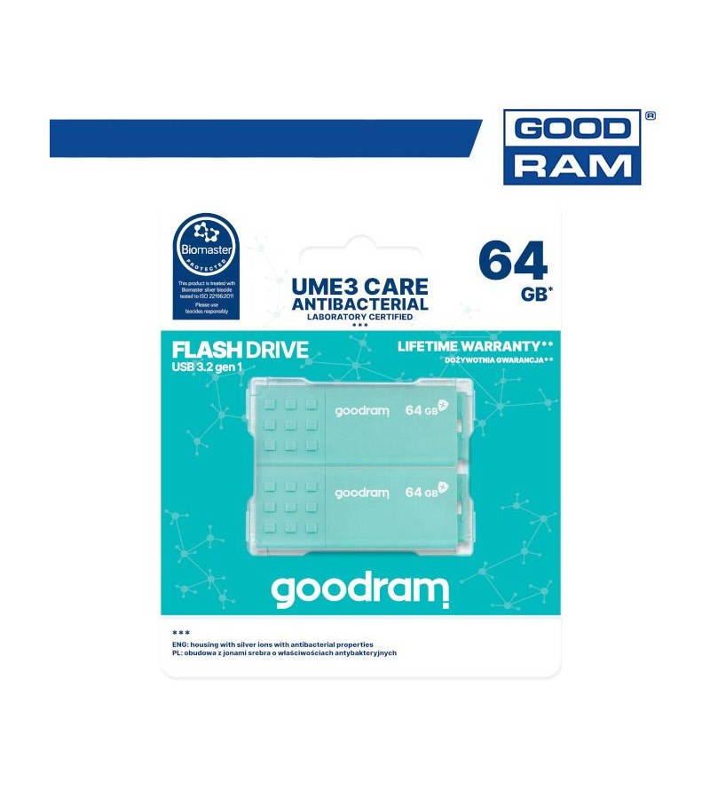 GoodRAM Pendrive 64GB UME3 - ANTIBATTERICA - USB3.0 - 2-pack - UME3-0640CRR11-2P