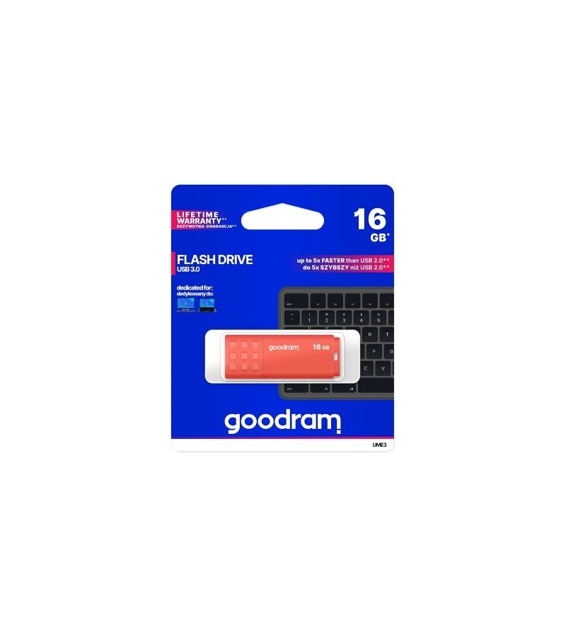 GoodRAM Pendrive 64GB UME3 orange USB 3.0 - retail blister - UME3-0640O0R11