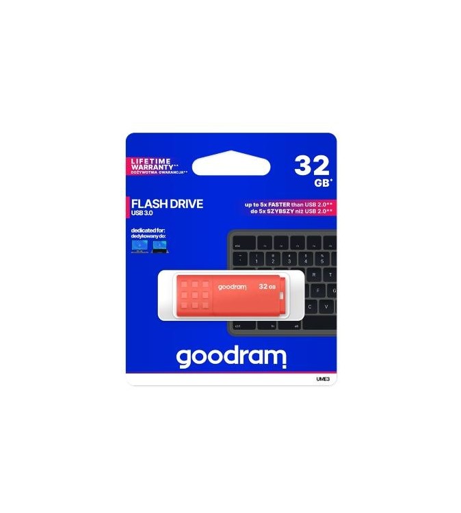 GoodRAM Pendrive 128GB UME3 orange USB 3.0 - retail blister - UME3-1280O0R11