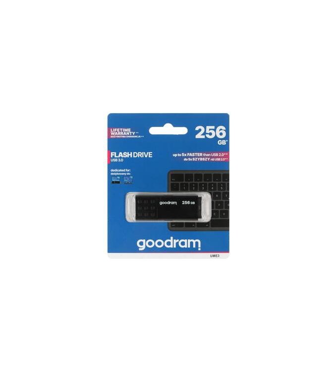GoodRAM Pendrive 256GB BLACK USB 3.0 - retail blister - UME3-2560K0R11
