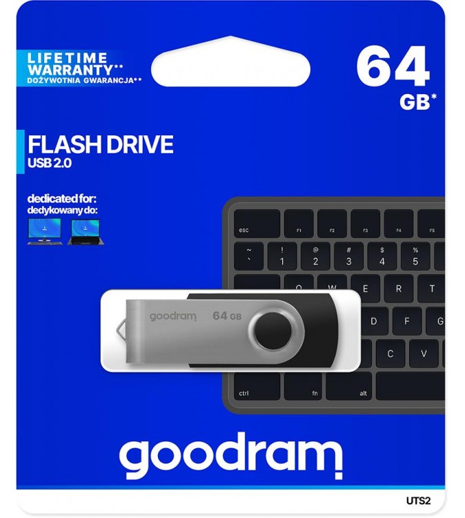GoodRAM Chiavetta/Pendrive USB Twister 64GB nera USB 2.0 - UTS2-0640K0R11
