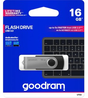 GoodRAM Pendrive 16GB UTS3 BLACK USB 3.0 - retail blister - UTS3-0160K0R11