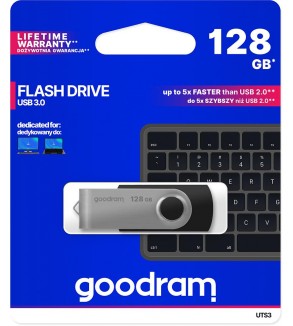 GoodRAM Pendrive 128GB UTS3 BLACK USB 3.0 - retail blister - UTS3-1280K0R11
