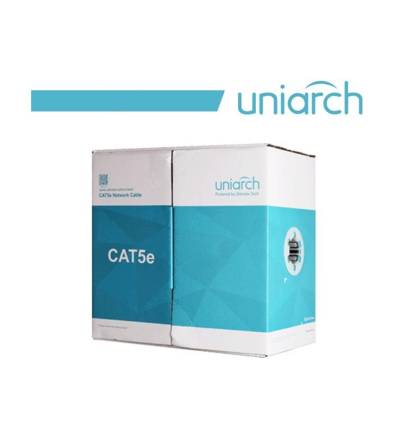 Uniarch Cavo ethernet CAT5E UTP LSZH 8 fili 24AWG, Rame, 305metri - CAB-5E-B