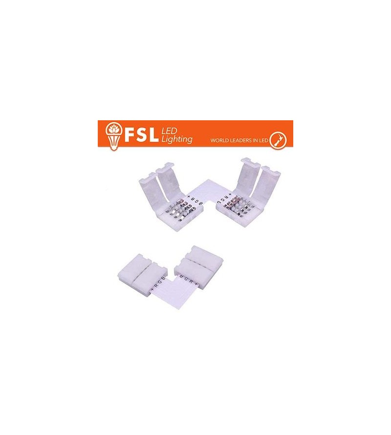 Connettore rapido L per strip 10mm LED RGB