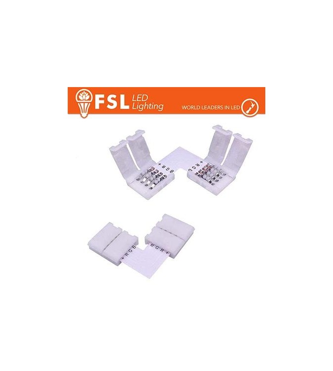 Connettore rapido L per strip 10mm LED RGB