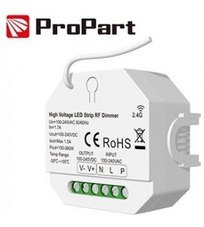 Dimmer RF LED 1 Canale - 1.5A, 100-240V per Strisce LED ad Alta Tensione