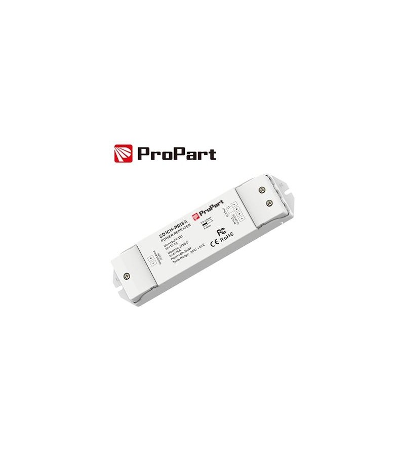 Amplificatore LED 1 Canale - 15A, 12–24V DC