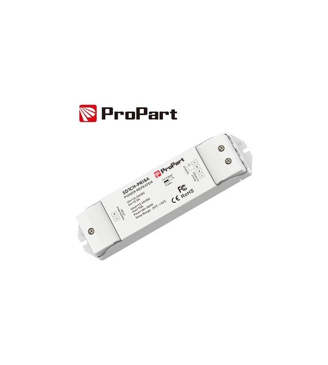 Amplificatore LED 1 Canale - 15A, 12–24V DC