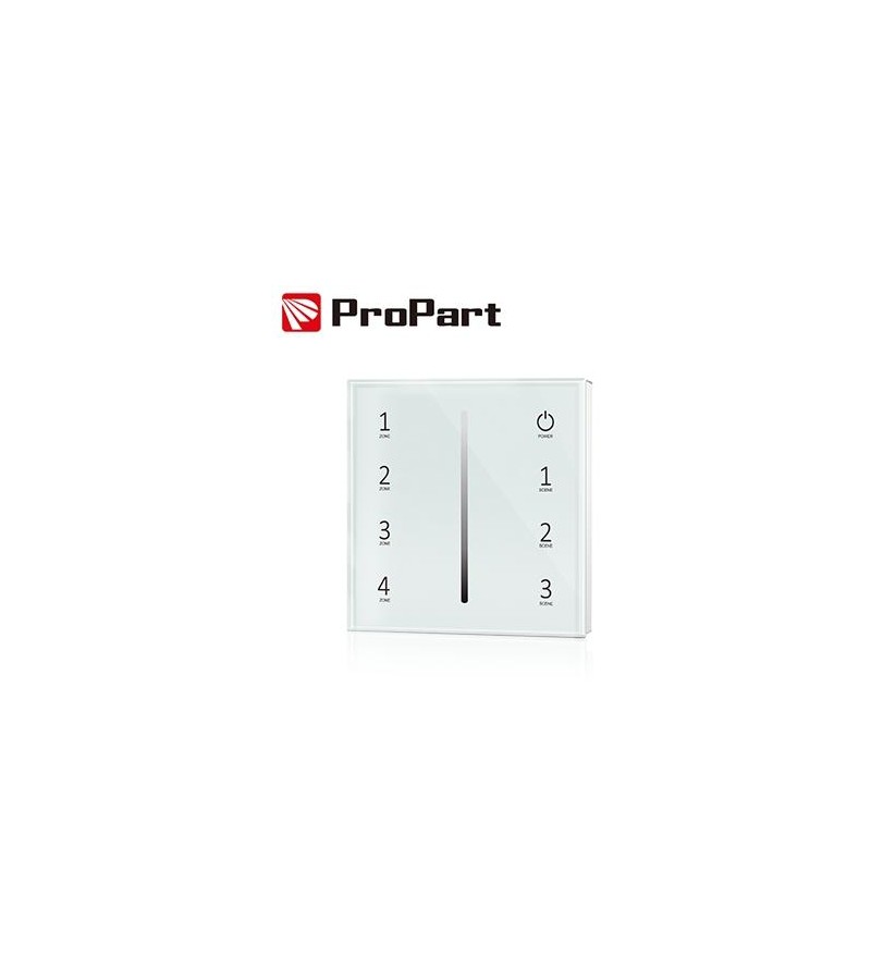 Telecomando da Parete RF 1 Canale - 4 Zone, Bianco, a Batteria