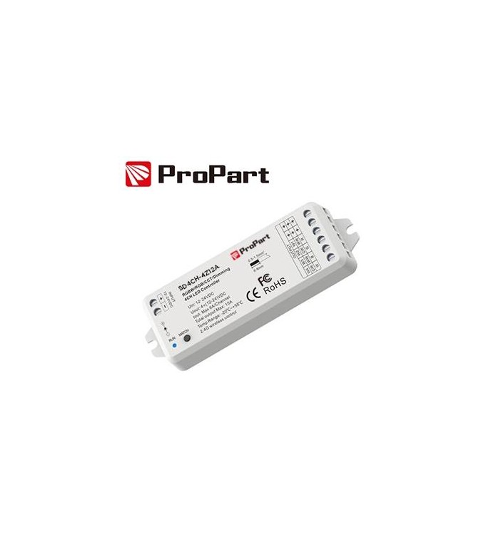 Ricevitore DIM RF LED - 4 Canali, 3A/12A, 12-24VDC