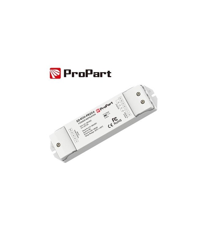 Amplificatore RGB/RGBW 20A (4 canali da 6A) 12-36V