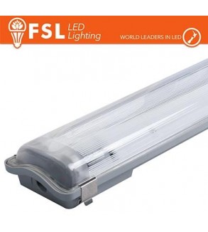 Plafo Stagna Porta tubo T8 IP65: 2 tubo 60cm