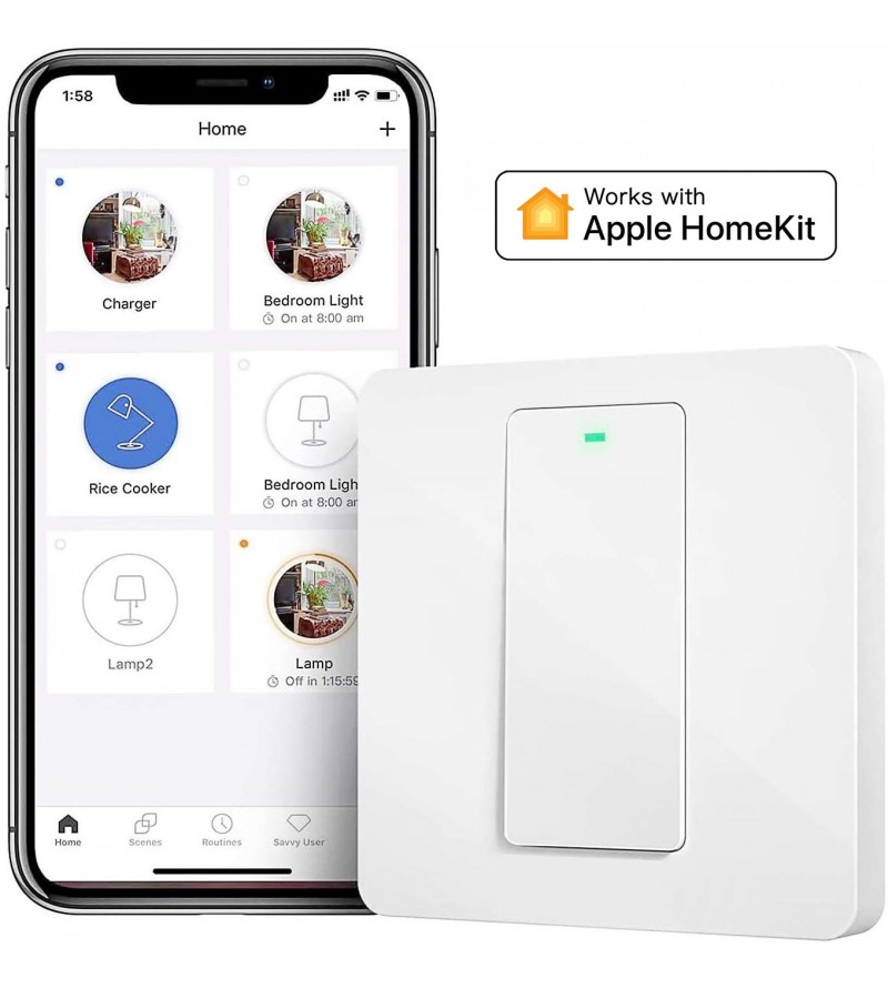 Meross Interruttore a parete Wi-Fi Smart - 220V / 1 WAY - Apple HomeKit