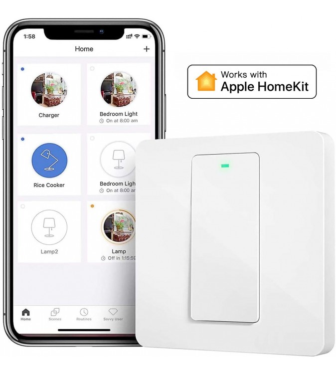 Meross Interruttore a parete Wi-Fi Smart - 220V / 1 WAY - Apple HomeKit