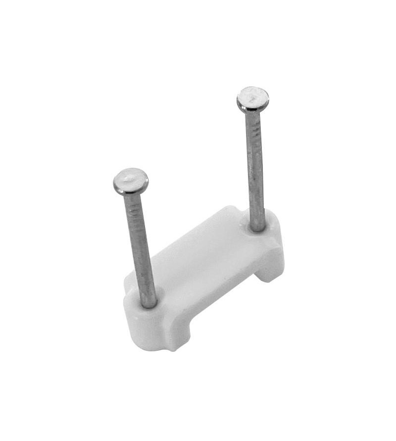 Clip fermacavo piatta con doppio chiodino 13mm 100pz