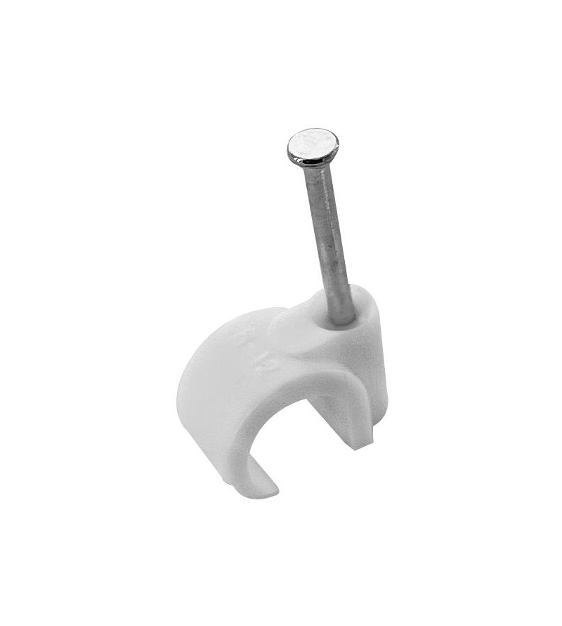 Clip con chiodini con fermacavo a uncino 5-7mm 100pz