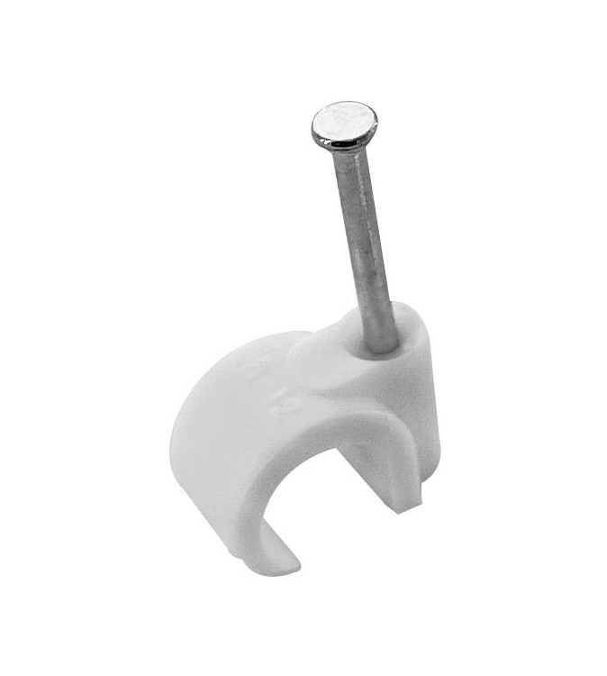 Clip con chiodini con fermacavo a uncino 5-7mm 100pz
