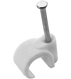 Clip con chiodini con fermacavo a uncino 7-10mm 100pz