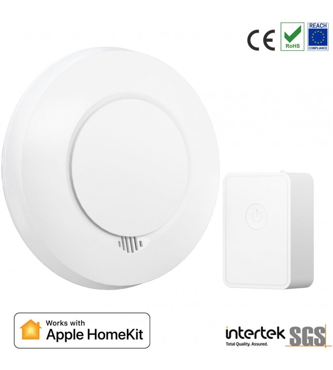 Meross KIT Rilevatore Fumo Smart RF + Hub Wi-Fi [EN 14604] - Apple HomeKit