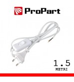 Cavetto con interruttore 1.5m spina10A 2 poli polybag