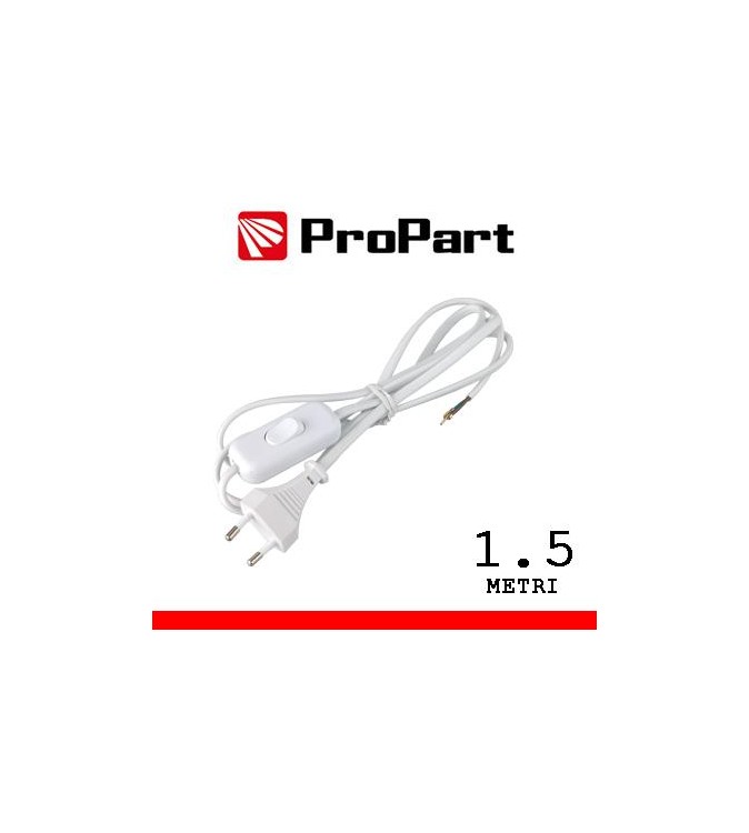 Cavetto con interruttore 1.5m spina10A 2 poli polybag