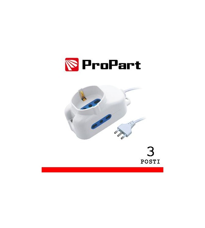 Multipresa 3pos bipasso + bipasso/schuko spina16A