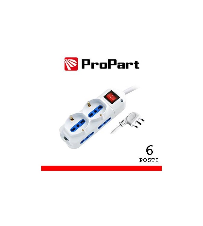 Multipresa 6pos bipasso + bipasso/schuko spina16A +interr.
