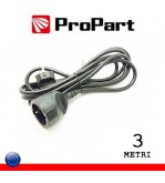 Prolunga lineare Schuko16A 3metri spina Schuko 16A nera