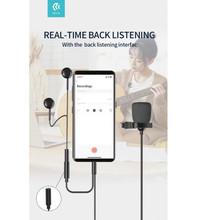 Microfono per Smartphone a filo con connettore Jack 3,5mm