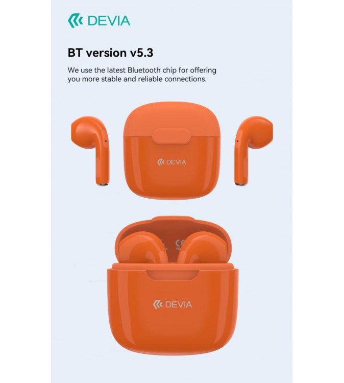 Auricolari Devia TWS-K1 Bluetooth 5.3 EM057 Arancio