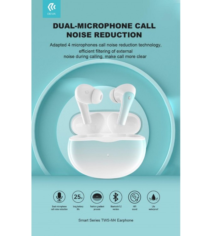 Auricolare TWS wireless EM412 con ENC TWS-M4 Bluetooth V.5,2
