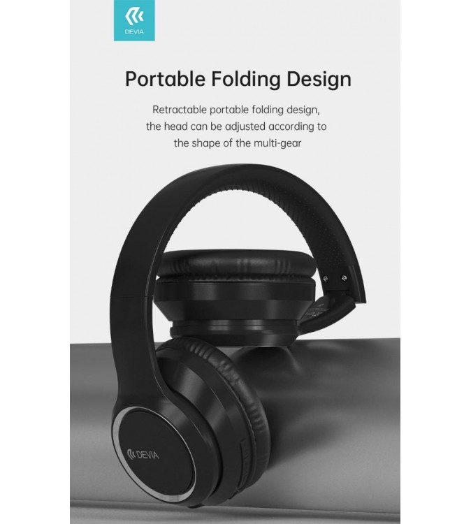 Cuffia wireless EM039 bluetooth V. 5.2 ricaricabile Nera