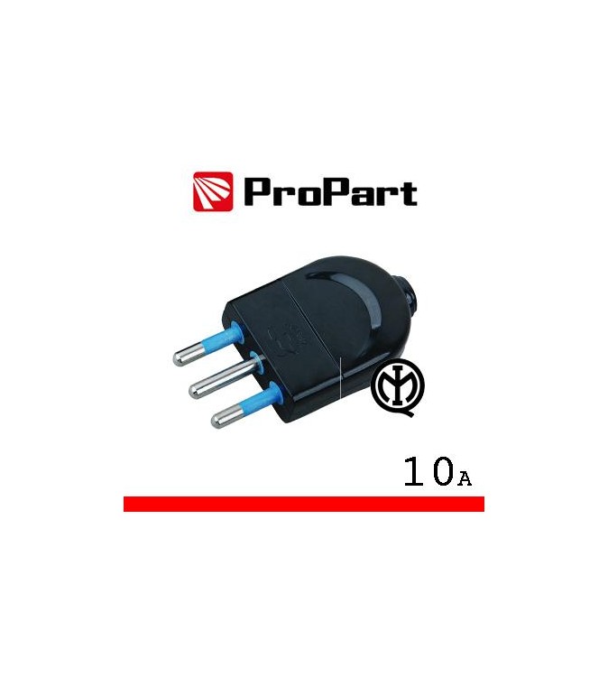Spina 10A 2P+T nera polybag
