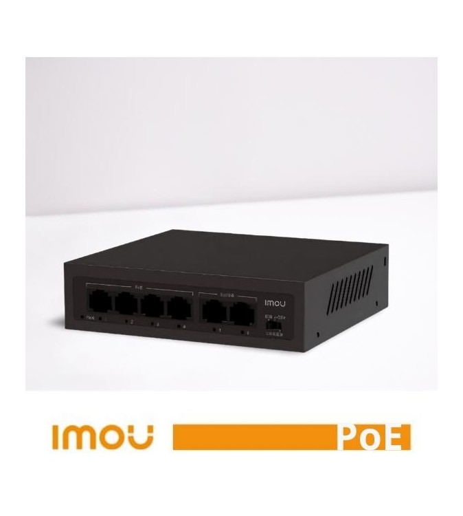 Imou Switch PoE Unmanaged SF106P 4 Porte 10/100 Mbps con 2 Uplink45W