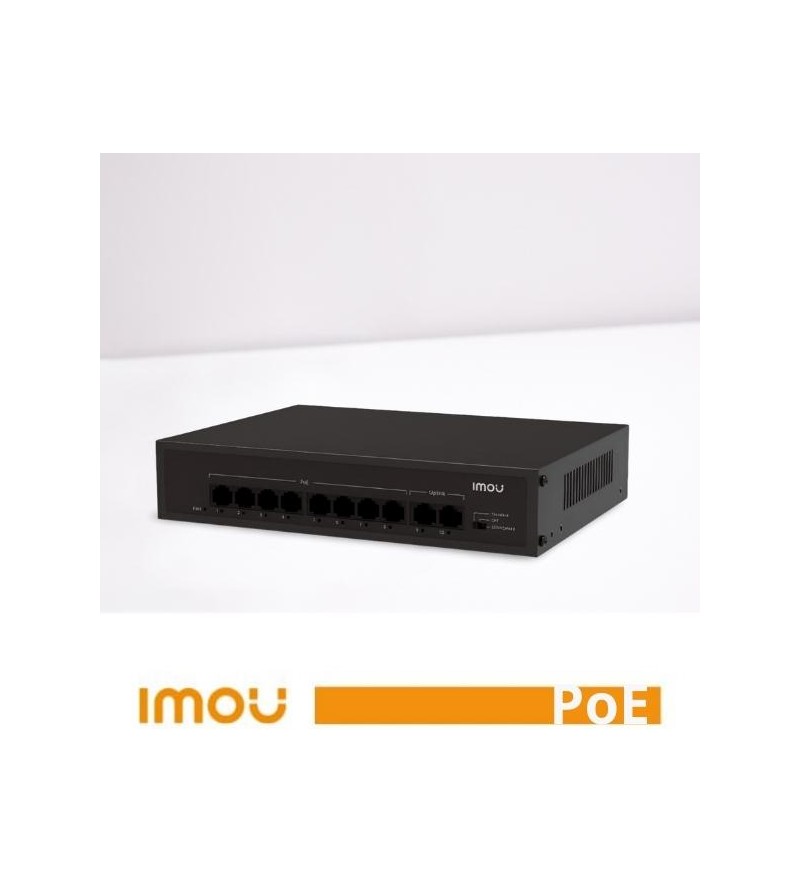 Imou Switch PoE Unmanaged SF110P 8 Porte 10/100 Mbps con 2 Uplink65W