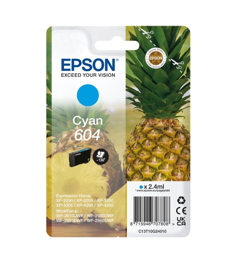 CARTUCCE ORIGINALE EPSON INK ANANAS CYAN 604